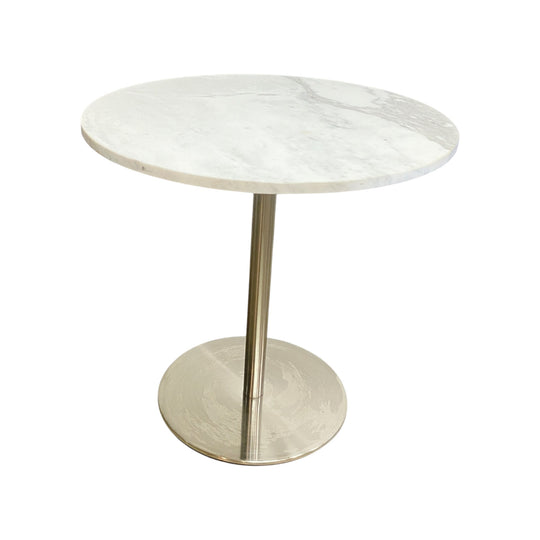 Contemporary Marble Top And Stainless Steel Base Side Table*