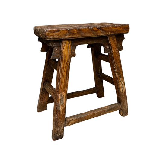 Antique Chinese Provincial Elm Stool