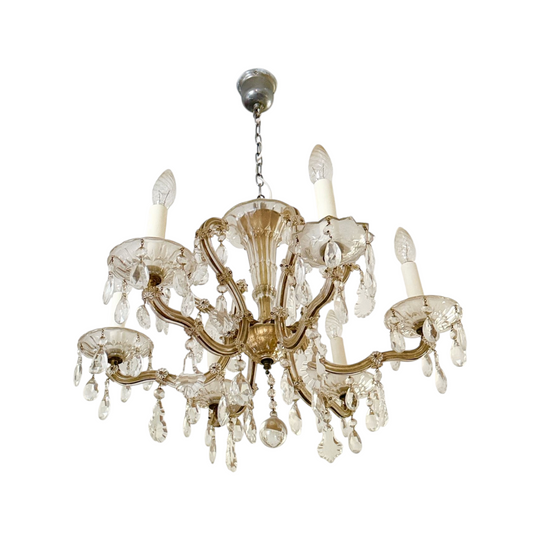 Lobmeyr Maria Theresa Style Crystal Chandelier & 2 Wall Sconces