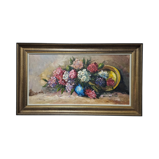 Large Oil On Canvas Signed Netherlands