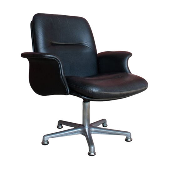 Vintage Leather Swivel Lounge Chair — Australian Made