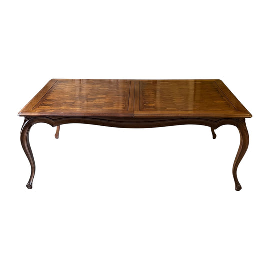 Vintage Louis XVI Style Parquetry Extension Table