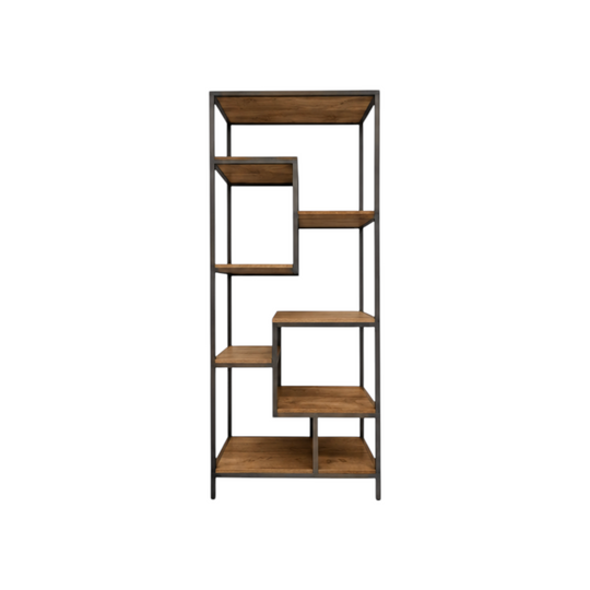 Coco Republic Industrial Display Shelving Unit Asymmetrical Metal and Wood