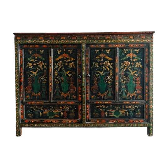 Antique Tibetan Painted Cabinet