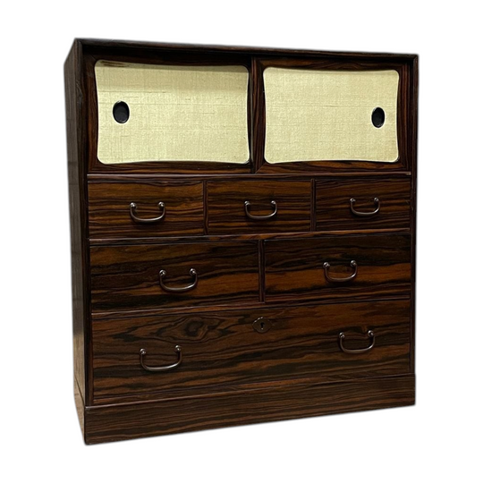 Cha Dansu, Japanese Tea Cabinet - Elm | Midcentury