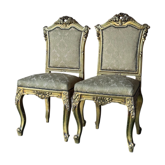 Vintage Pair of Gilt French Chairs