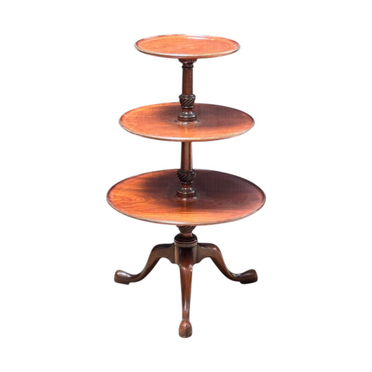 Georgian style mahogany 3 tier dumb waiter c.1950