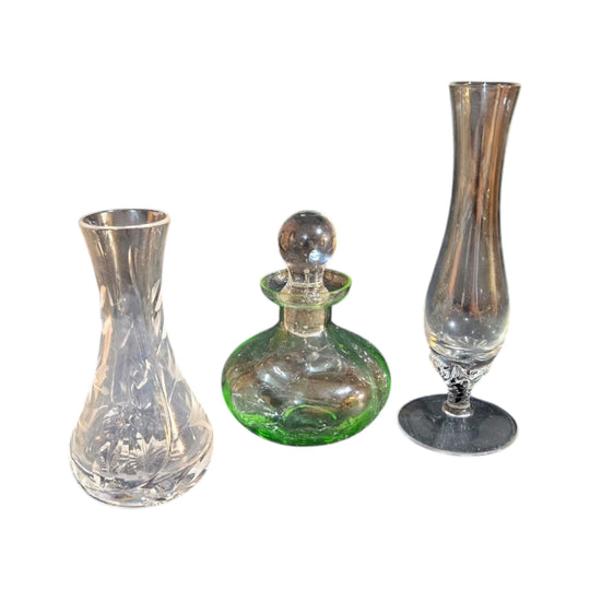 Two Vases and a perfume bottle