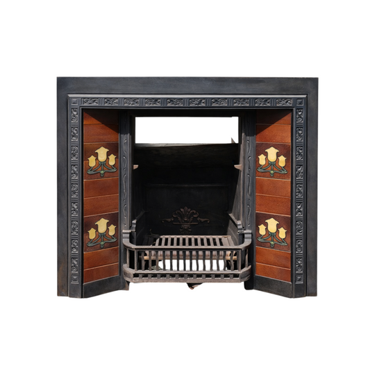 Victorian Cast Iron Tiled Fireplace
