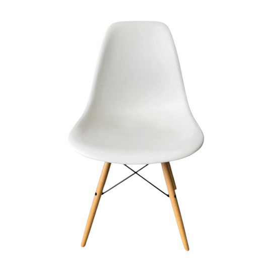 Authentic Herman Miller Eames Molded Plastic Side Chair (DSW) - White