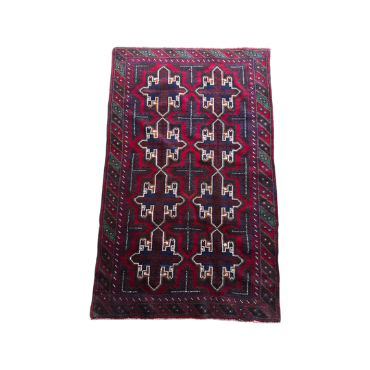 Vintage Handknotted Afghan Kazak Rug (145x89cm)