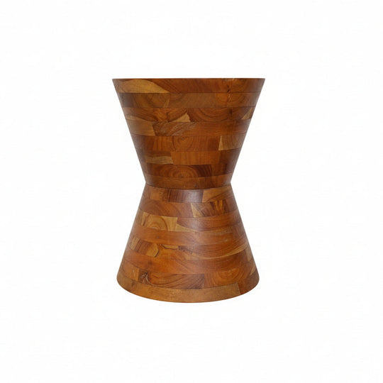 Reclaimed Solid Timber Wood Hourglass Side Table