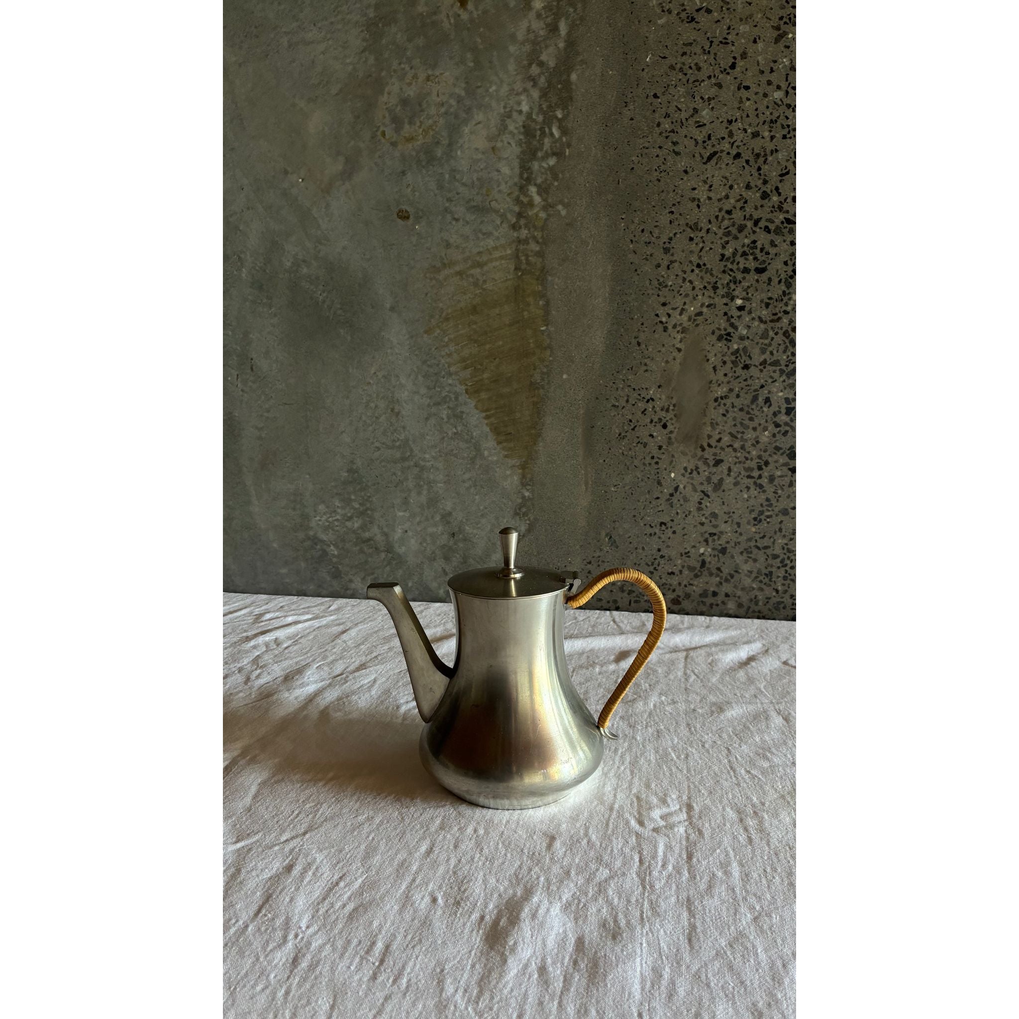 Shop Modernist Selangor Pewter Coffee Pot with Woven Rattan Handle