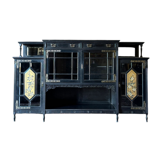 Antique English Aesthetic Movement Ebonised Sideboard - Circa 1880