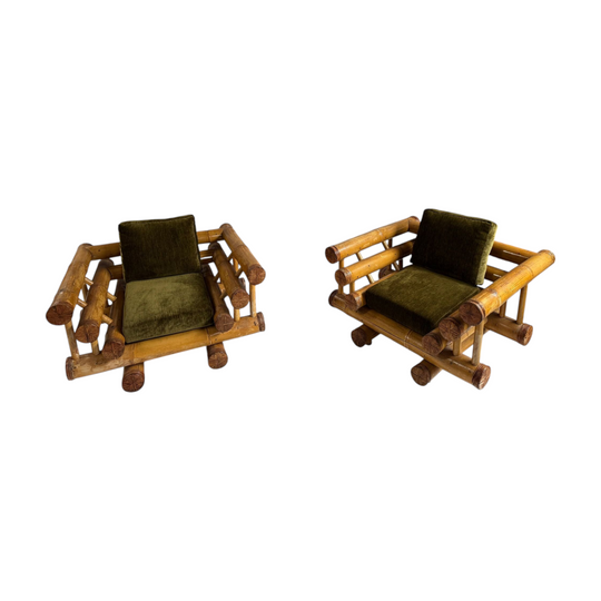 Jumbo Bamboo Armchairs x 2