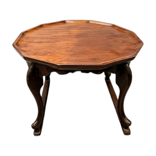 1651: Dodecagon Tea Table Wooden Low Coffee Table Accent Side Table