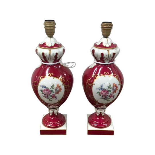 Pair of Highly Decorative Paris Porcelain Table Lamps