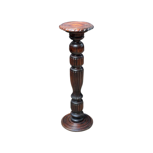 Jacobean style oak pedestal