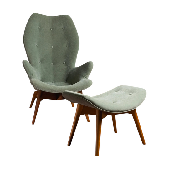 Featherston W180 Contour Chair and Ottoman
