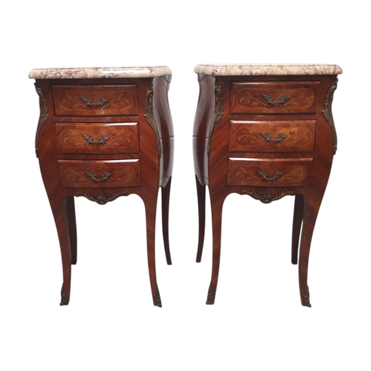 Pair Of French Louis XV Style Miniature Commode Bedsides