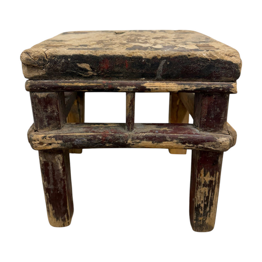 Ancient Chinese Elm Square Stool