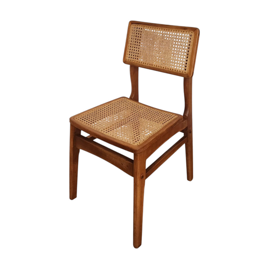Set of 4 Midcentury Wicker Rattan Dining Chairs