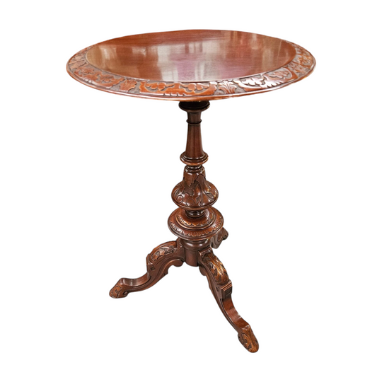 Victorian Antique Mahogany Carved Occasional Table