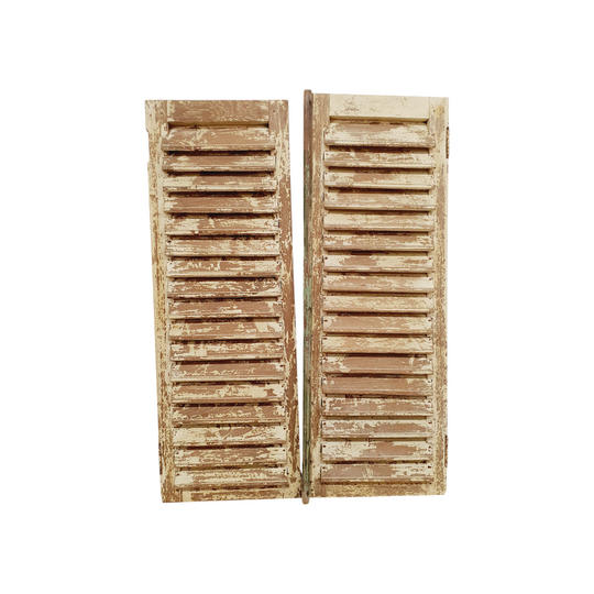VINTAGE Balinese Natural Louvre Window Shutters