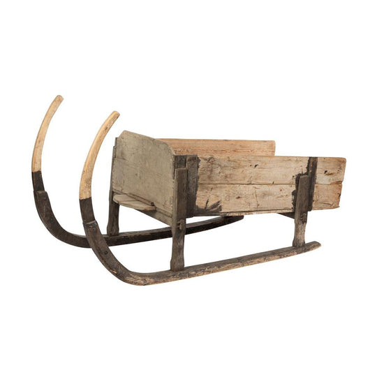 An impressive, unique and rare antique French full sized timber 'Santa's' sleigh in excellent condition, from the French Alps.