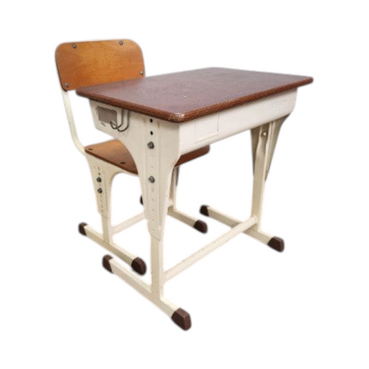Vintage Japanese School Desk with Chair