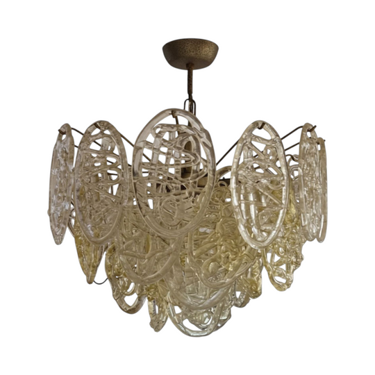 Italian Murano Ragnatela Glass Chandelier
