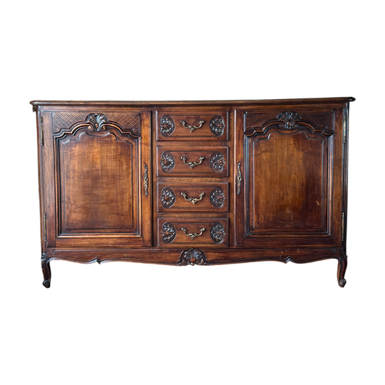Vintage French Louis XV Style Parquetry Top Sideboard