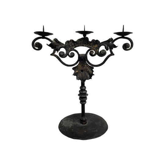 Rustic Wrought Iron Candle Holder