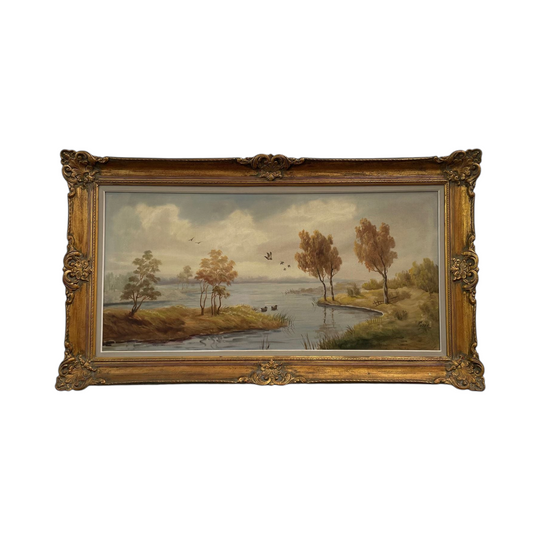 Large Impressive French Oil on Canvas