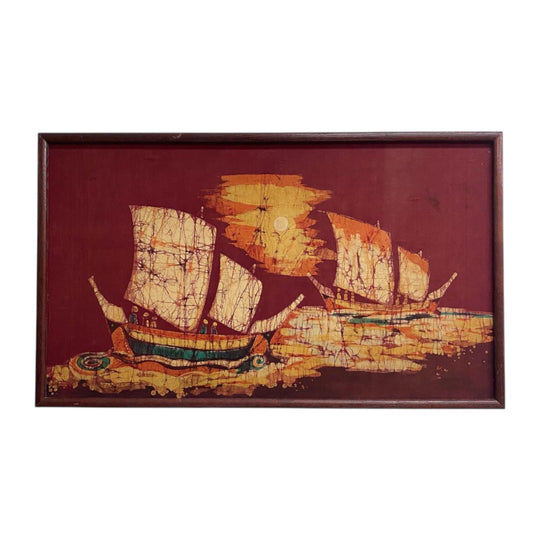 Mid Century Batik Art Framed