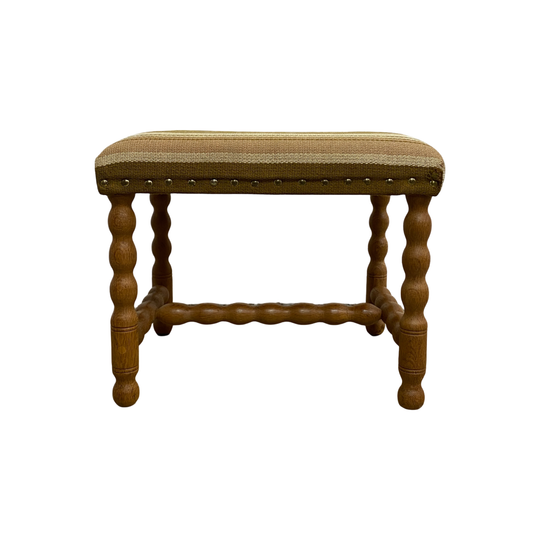Mid Century Danish Bobbin Leg Footstool