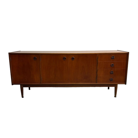 Mid-Century Parker Nordic Teak Sideboard with Cat's Eye Handles - Professionally Restored