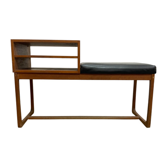 Mid Century Parker Telephone Console Table With Cushioned Seat 1960s