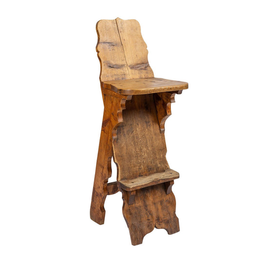 Antique French Savoyard high chair/stool from The French Alps