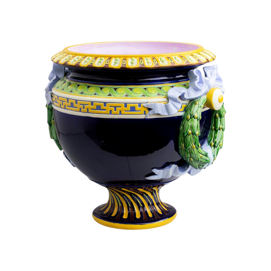 Large Antique Majolica Jardiniere /  Vase by Minton
