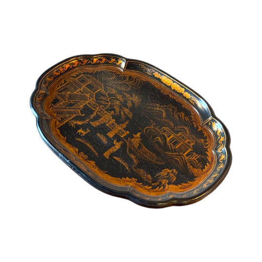 Large Vintage Chinoiserie Tray