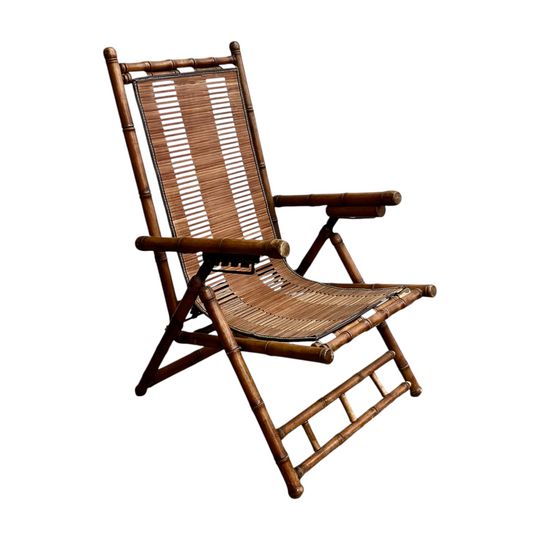 Mid Century Faux Bamboo Wooden Folding Chair