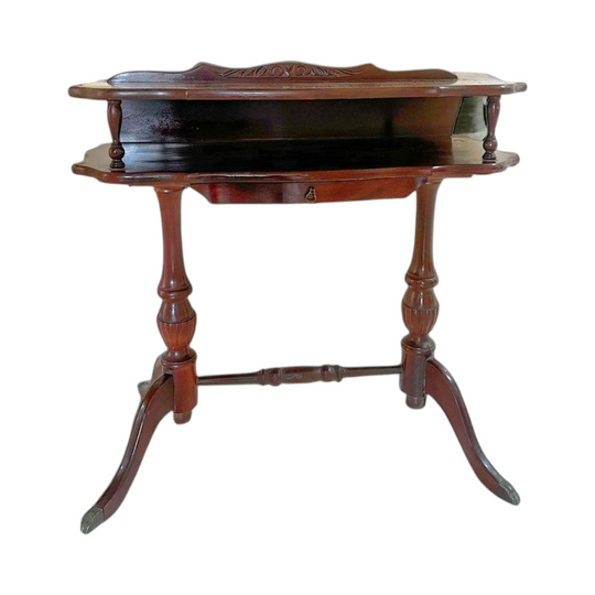 Mahogany hall stand Telephone table end table bedside table brass paws antique