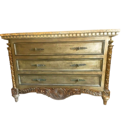 Baroque antique marble top chest of drawers hall stand Morocco  style