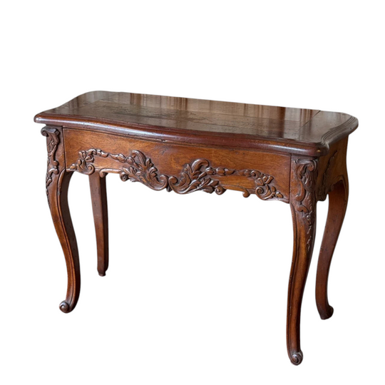 Antique French Louis XV Revival Walnut Console Table