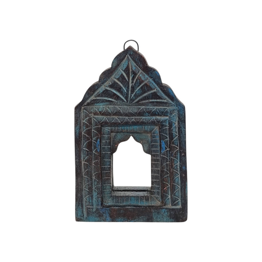Indian Vintage Triangular Temple Mirror - Small