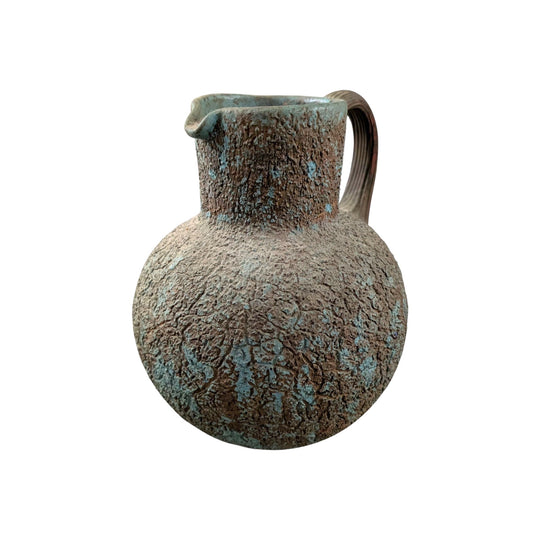 Italian glass jug mid century textured finish
