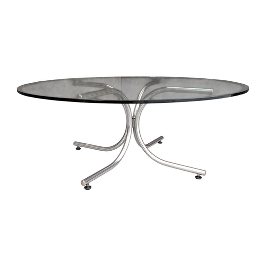 Chrome and Glass Coffee Table | European Modernist, c. 1970s