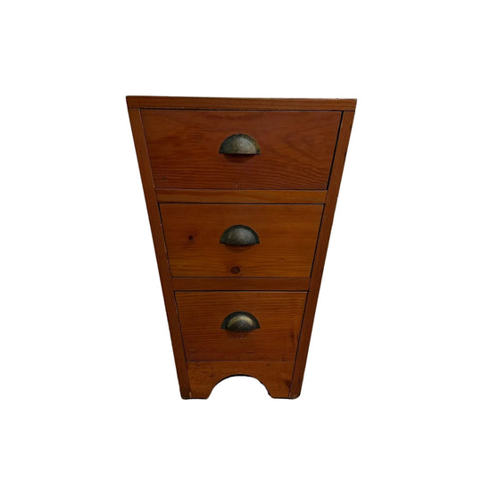 Postmodern Tapered Wooden Bedside Chest Of Drawers*