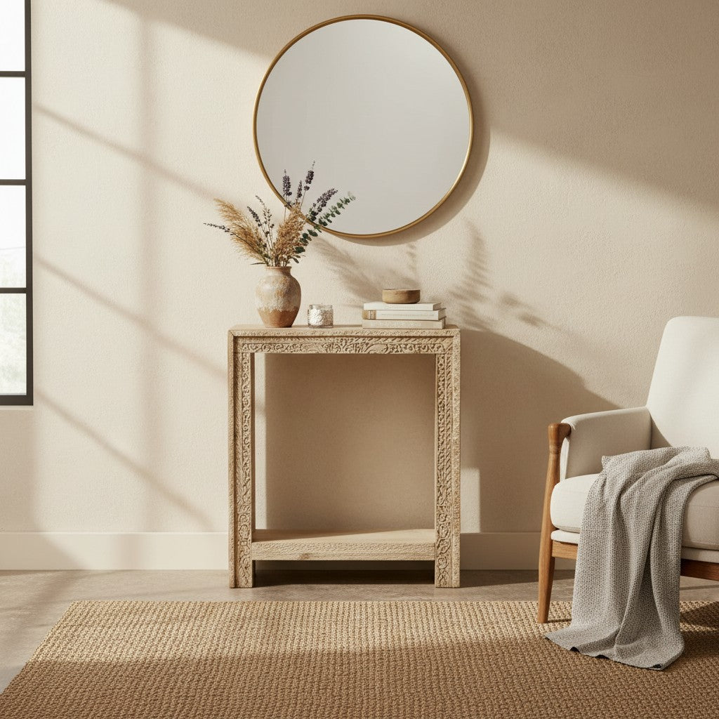 Vintage Indian minimalistic hallway console table